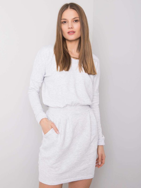 Wholesale Light grey melange dress Kloe RUE PARIS