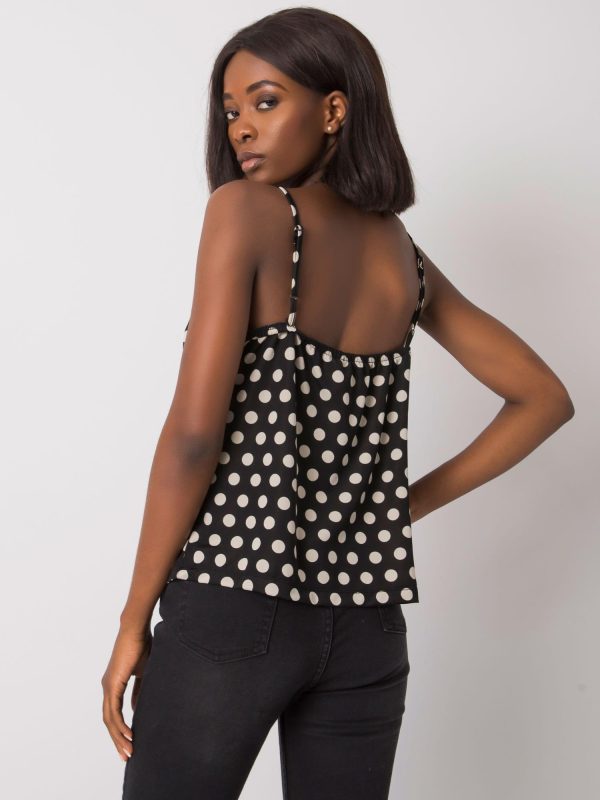 Wholesale Eima's black polka dot top RUE PARIS