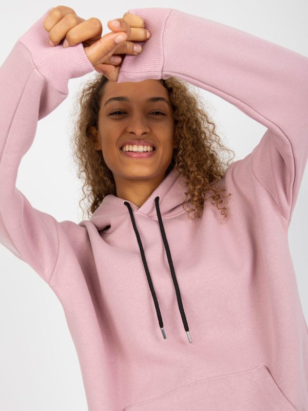 Wholesale Dirty pink sweatshirt basic hoodie RUE PARIS