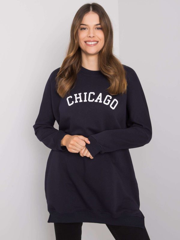 Wholesale Navy blue tunic with the inscription Corazon RUE PARIS