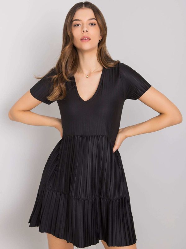 Wholesale Black Pleated Dress Yazmin RUE PARIS