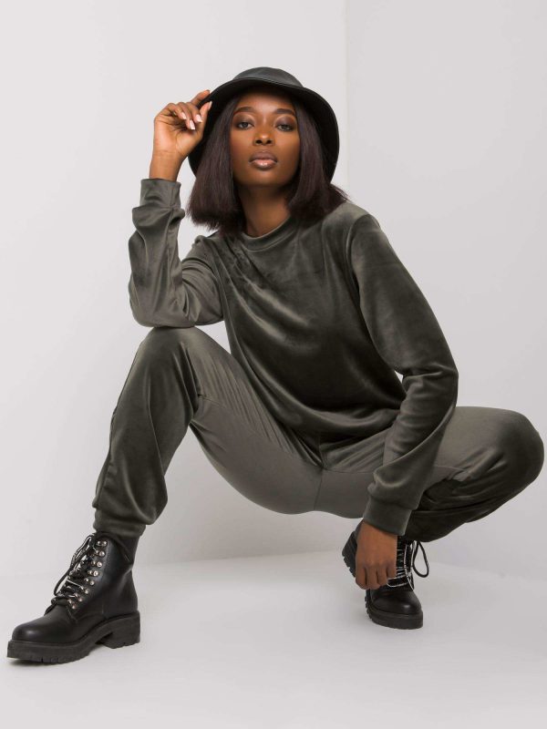 Wholesale Khaki velour set Brenda RUE PARIS