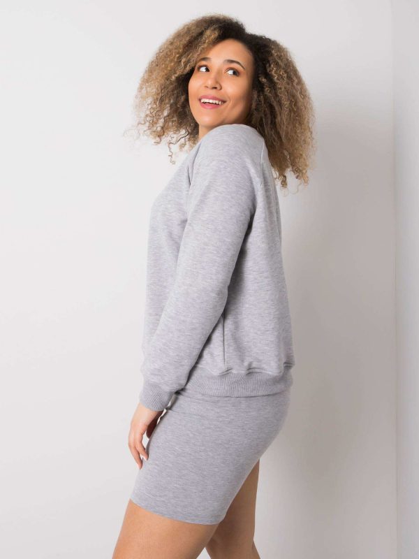 Wholesale Grey plus size cotton sweatshirt Donna