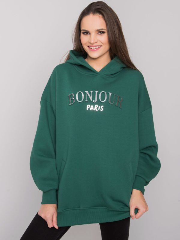 Wholesale Dark green sweatshirt with pits Lille RUE PARIS