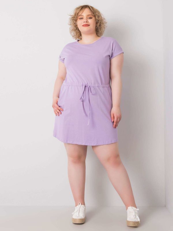 Wholesale Light Purple Mini Dress Plus Size Basic Kori