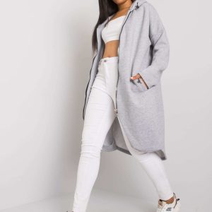 Wholesale Grey melange plus size hoodie by Nellie