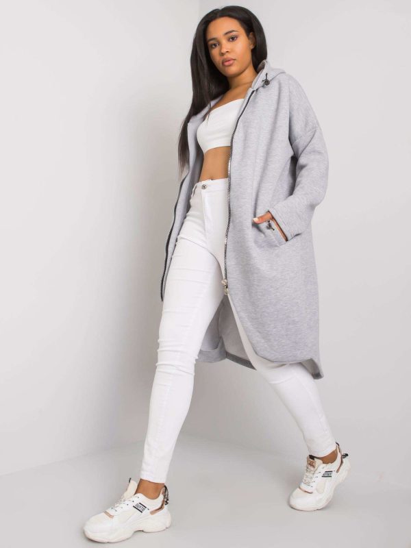 Wholesale Grey melange plus size hoodie by Nellie