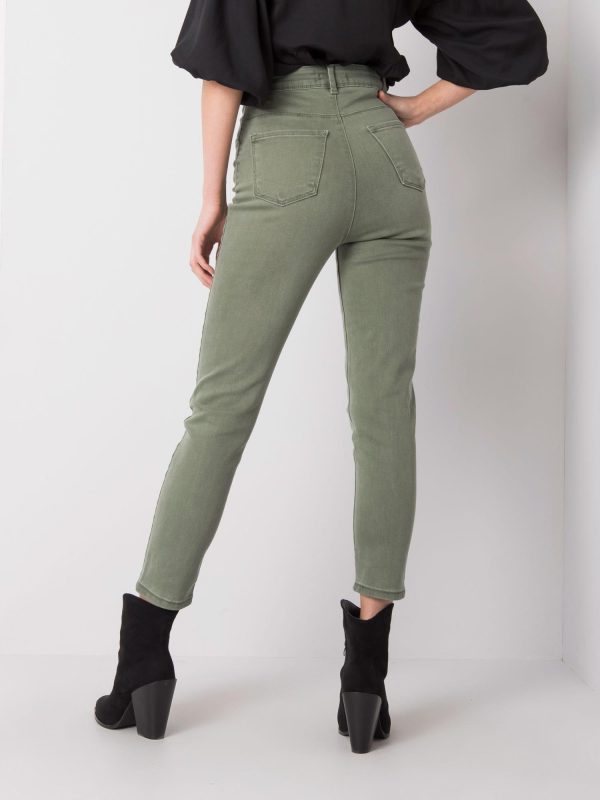 Wholesale Khaki high waist jeans Idris RUE PARIS