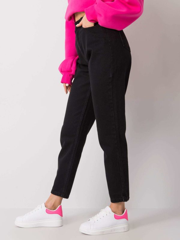 Wholesale Black mom fit jeans Berry RUE PARIS