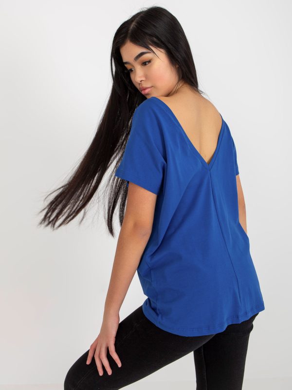 Wholesale Cobalt Loose T-Shirt Basic in Fire Cotton