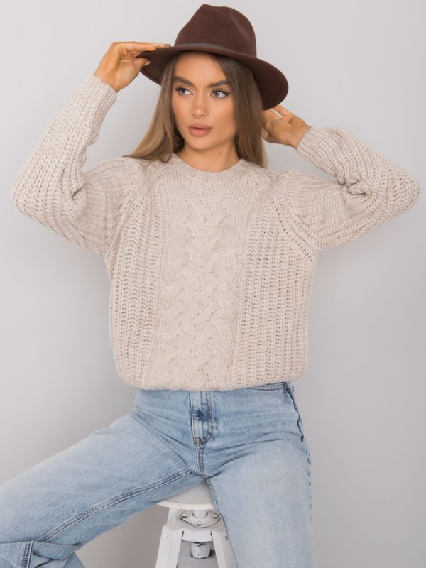 Wholesale Beige sweater with braids Jacksonville RUE PARIS