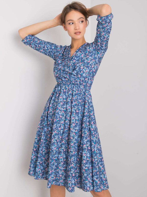 Wholesale Blue flower dress Amalie RUE PARIS