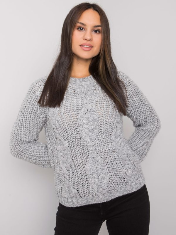 Wholesale Gray knitted sweater Axton RUE PARIS