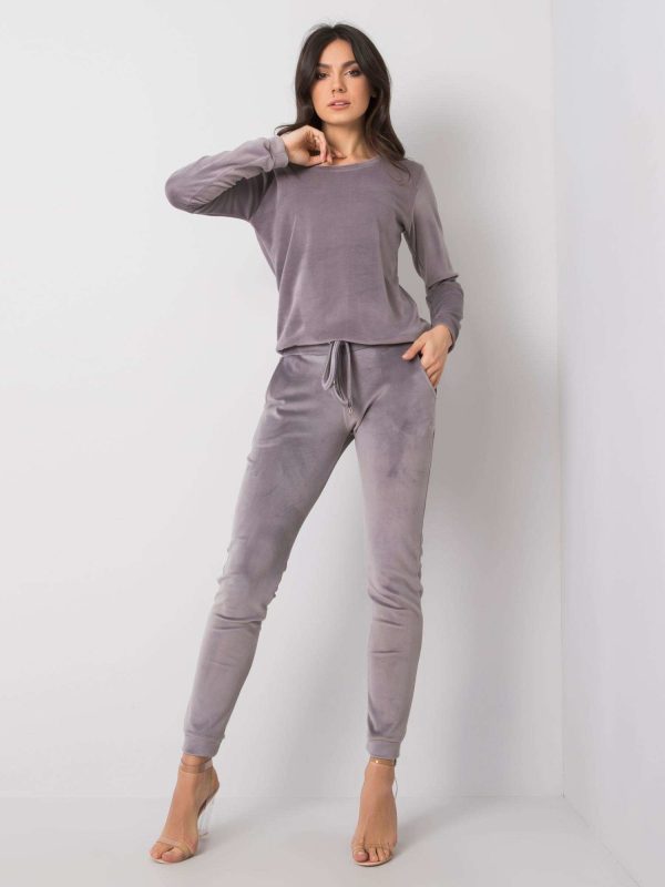 Wholesale Grey velour set Clarisa RUE PARIS