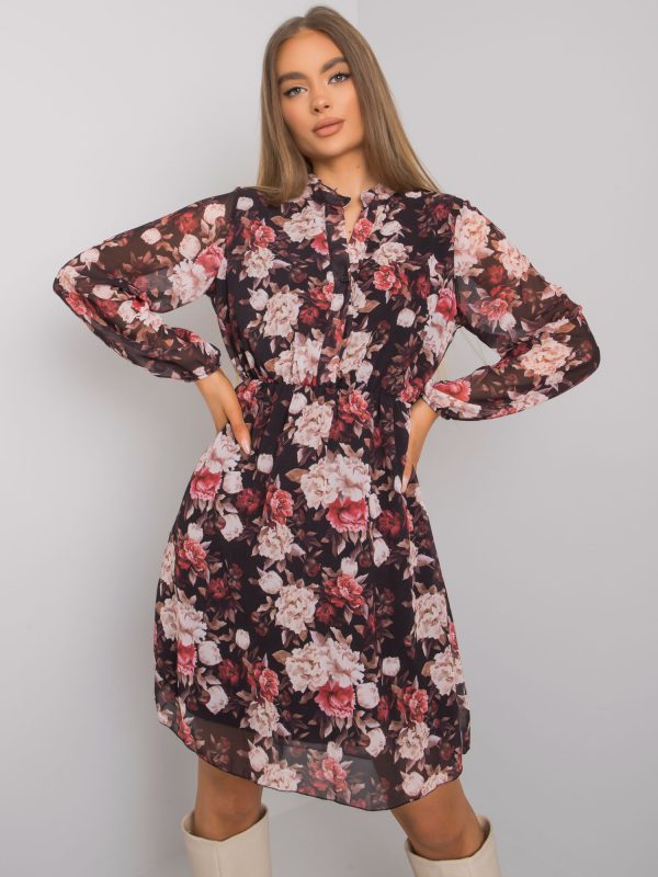 Wholesale Black and red flower dress Providence RUE PARIS