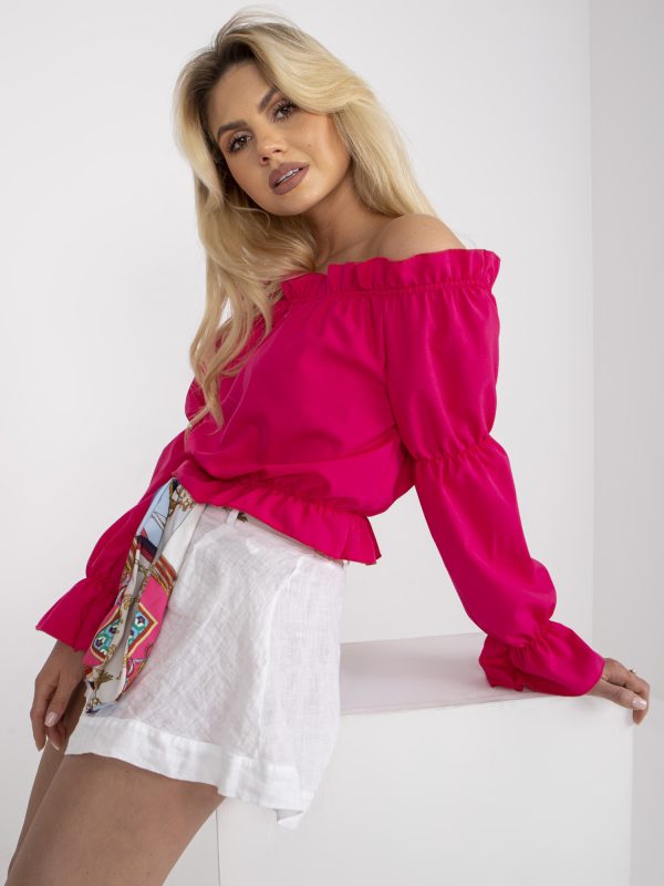 Wholesale Pink Spanish blouse with ruffle RUE PARIS