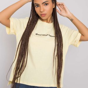 Wholesale Yellow cotton t-shirt Kaylee RUE PARIS