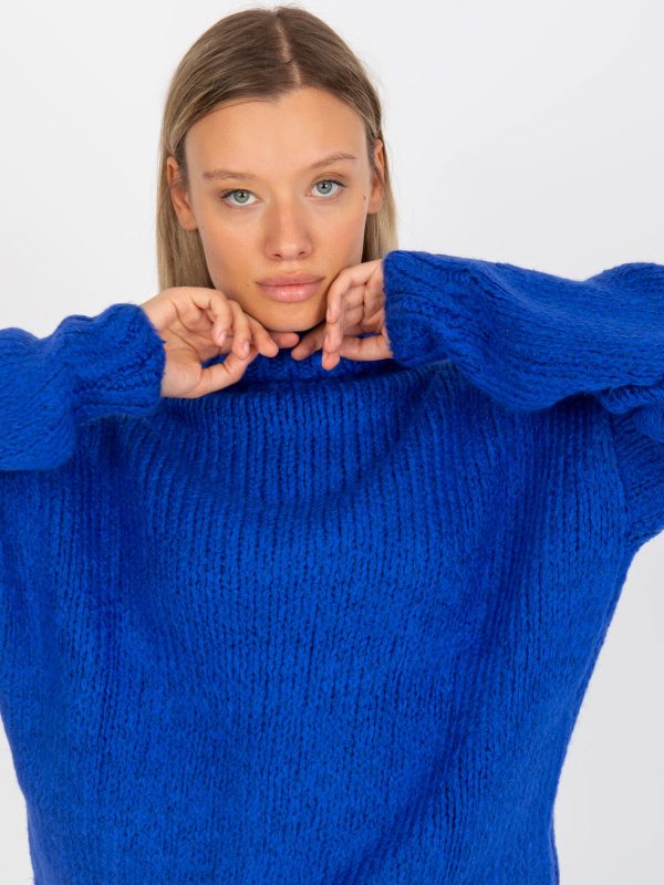 Wholesale Cobalt warm turtleneck sweater Ariana RUE PARIS