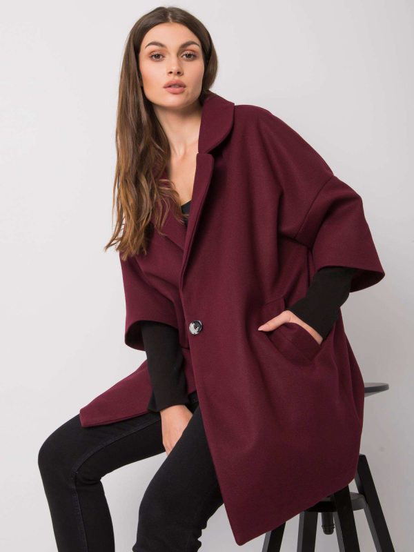 Wholesale Burgundy loose coat Aliz RUE PARIS