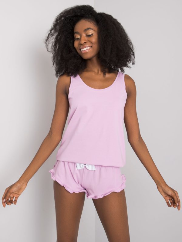 Wholesale Stacy RUE PARIS Light Purple Cotton Pyjamas