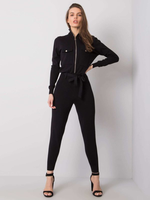 Wholesale Black knitted jumpsuit Johanna RUE PARIS