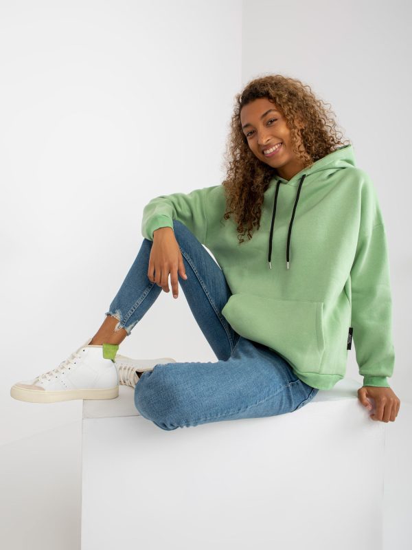 Wholesale RUE PARIS Basic Sweatshirt Light Green