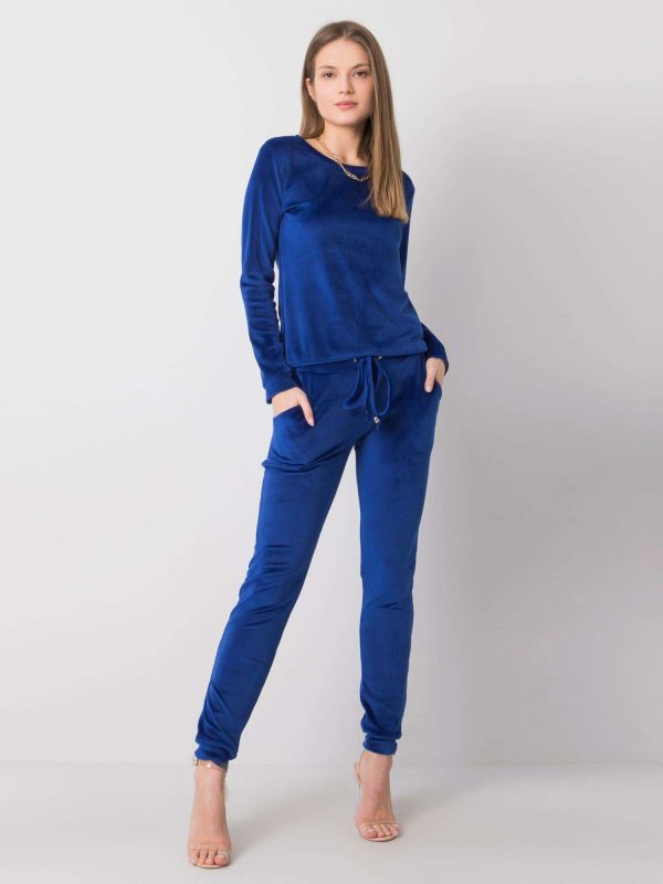 Wholesale Cobalt velour set Clarisa RUE PARIS