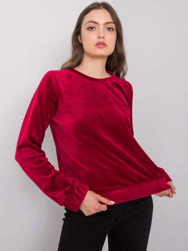 Wholesale Burgundy velour sweatshirt Lorene RUE PARIS