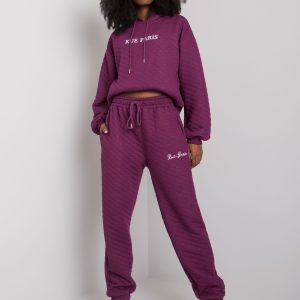 Wholesale Purple sweatpants with quilting Naomi RUE PARIS