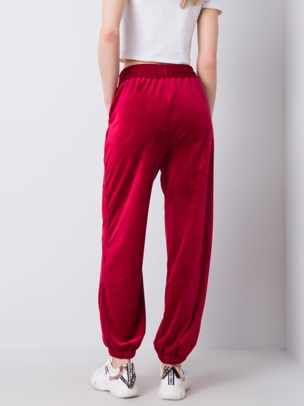 Wholesale Burgundy velour sweatpants Moonlight RUE PARIS