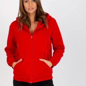 Wholesale Red basic sweatshirt with pockets RUE PARIS