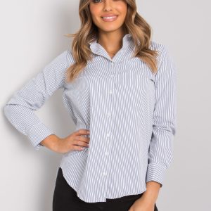 Wholesale White and navy blue striped shirt Orvieto RUE PARIS