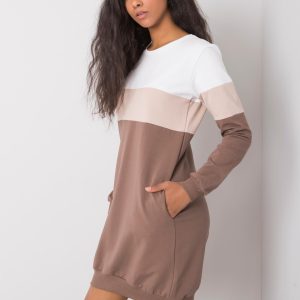 Wholesale White and brown dress Feliciana RUE PARIS