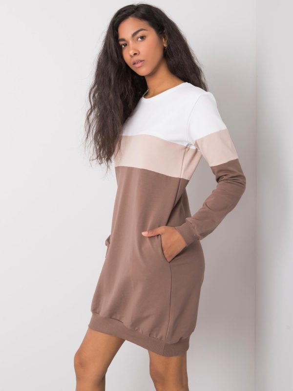 Wholesale White and brown dress Feliciana RUE PARIS