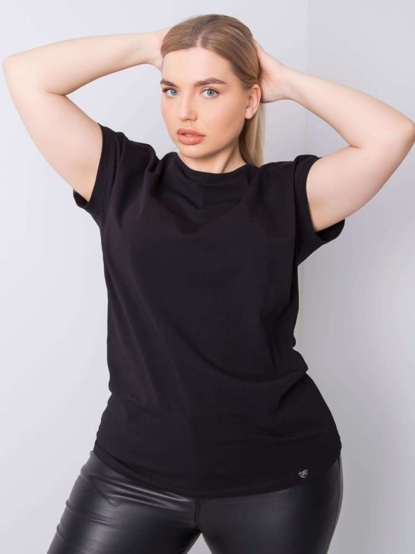 Wholesale Black T-shirt plus size Leanne