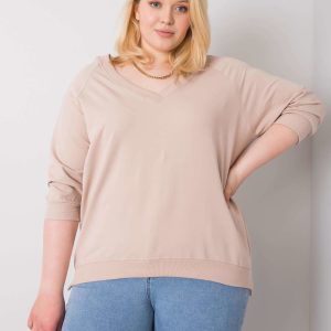 Wholesale Beige plus size sweatshirt Alexandria