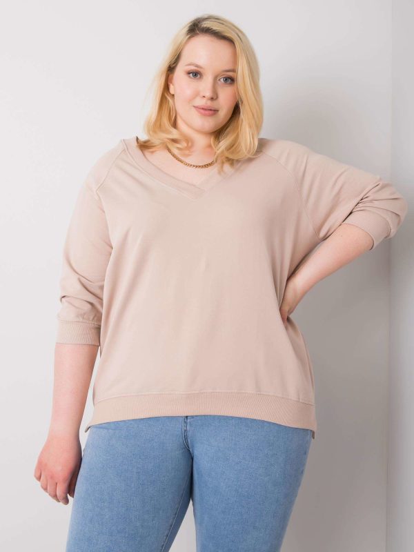 Wholesale Beige plus size sweatshirt Alexandria