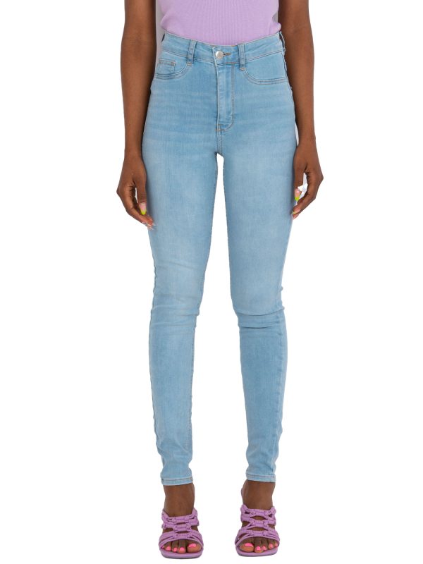 Wholesale Light blue tube denim pants RUE PARIS