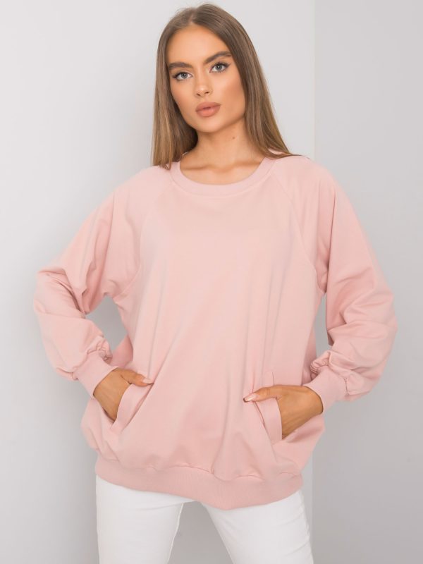 Wholesale Dirty pink sweatshirt with pockets Gaelle RUE PARIS