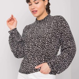 Wholesale Black blouse with patterns Nika RUE PARIS