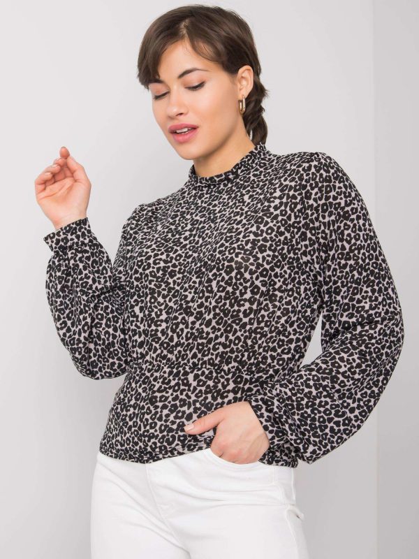 Wholesale Black blouse with patterns Nika RUE PARIS