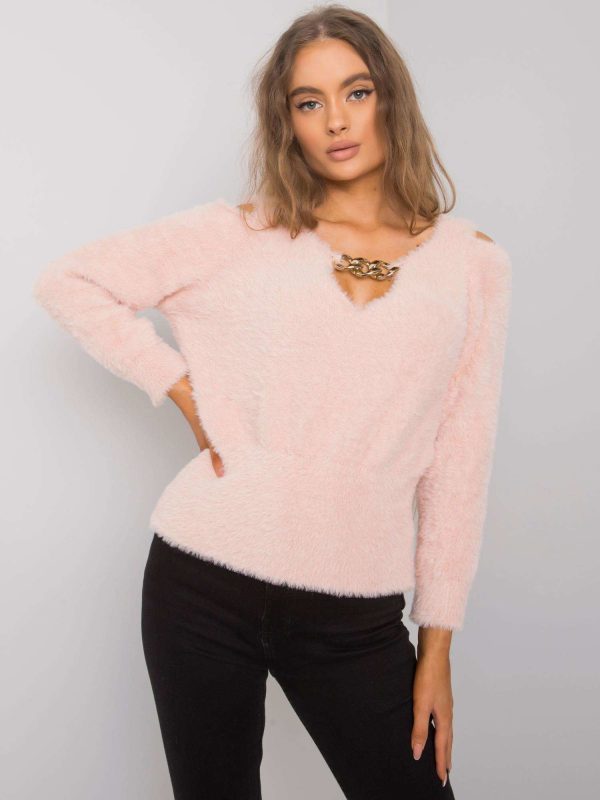 Wholesale Dirty pink cutout sweater Leandre RUE PARIS