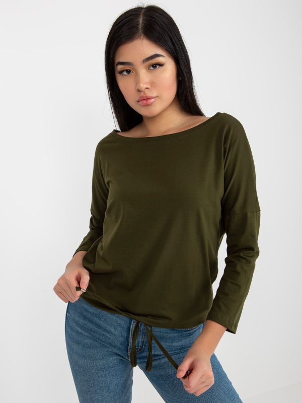 Wholesale Khaki Fiona Cotton Basic Basic Blouse