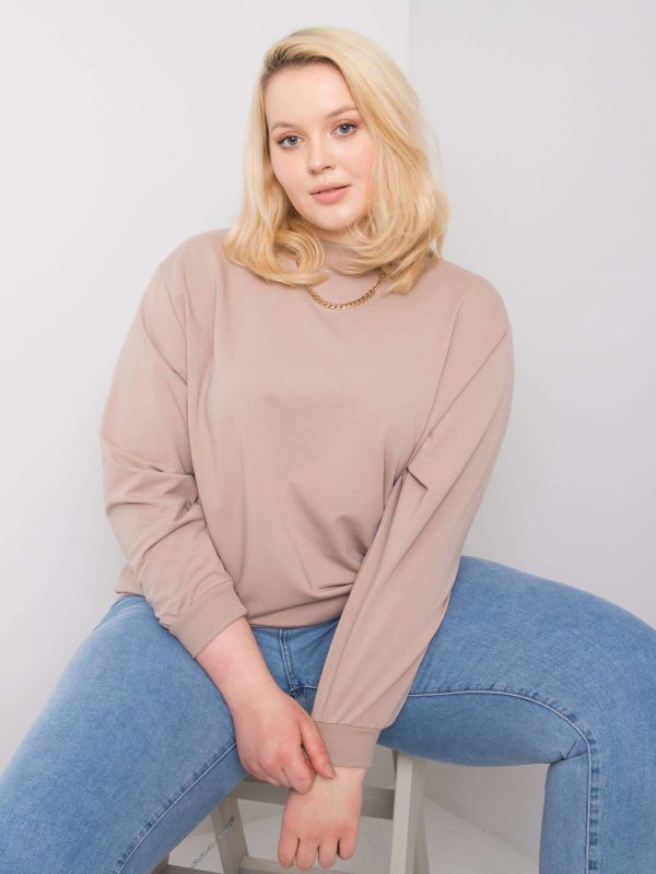 Wholesale Dark beige plus size sweatshirt without hood Harmony