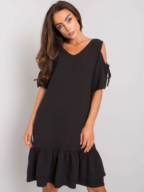 Wholesale Black dress with cutouts Elidia RUE PARIS