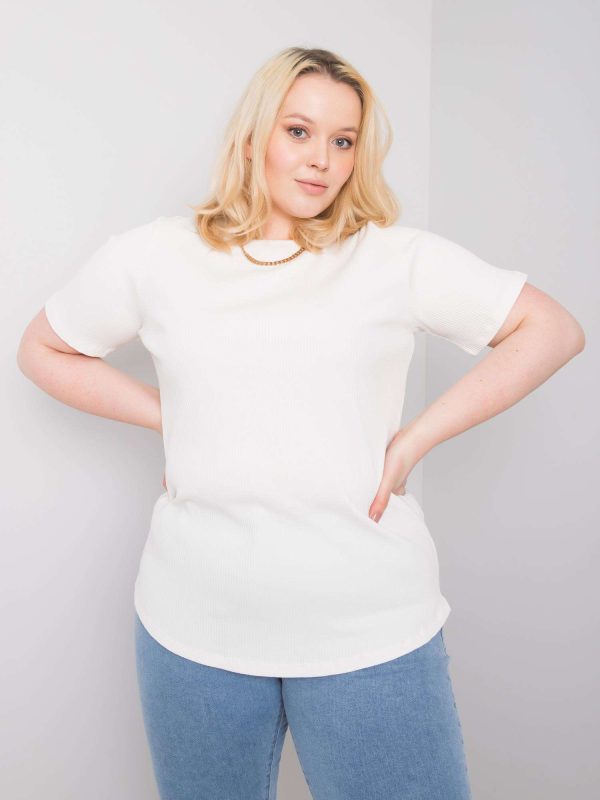 Wholesale Ecru blouse plus size ribbed Stella