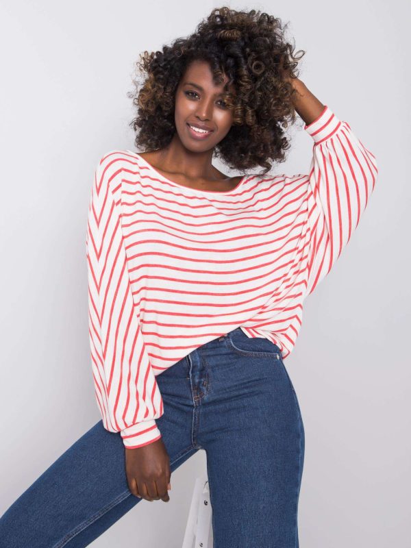 Wholesale White and red striped blouse Felicity RUE PARIS