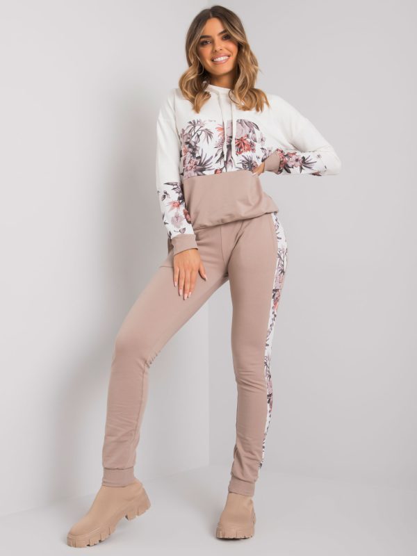 Wholesale Ecru-dark beige sweatsuit set Ferentino RUE PARIS