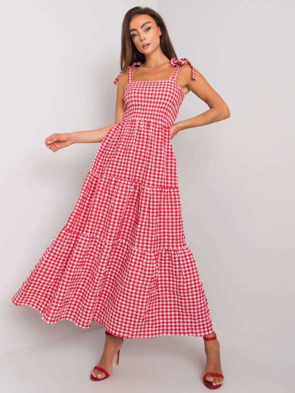 Wholesale Michel's red checkered dress RUE PARIS