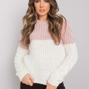 Wholesale Pink-ecru women's sweater Bergerac RUE PARIS